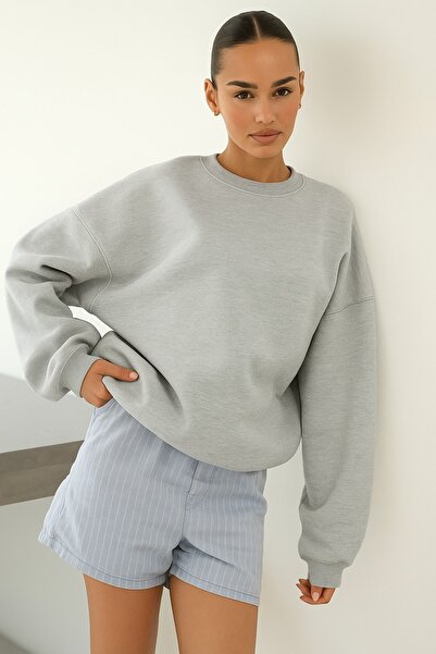 DM DOLCE MORE سترة رياضية بلون واحد للجنسين مصنوعة من القطن الممشط بثلاث خيوط