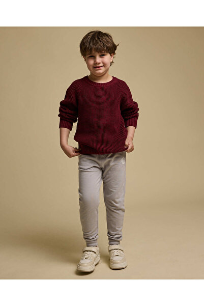 R&B Textured Sweater with Crew Neck and Long Sleeves