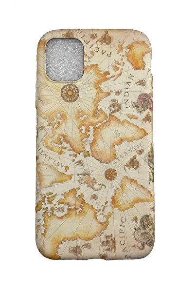 OEM Carcasă compatibilă cu iPhone 11 Pro Max, fosforescentă, hartă multicoloră