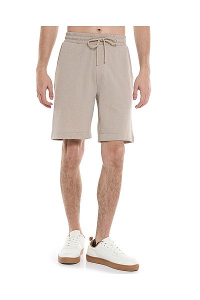 R&B Textured Shorts with Drawstring Closure