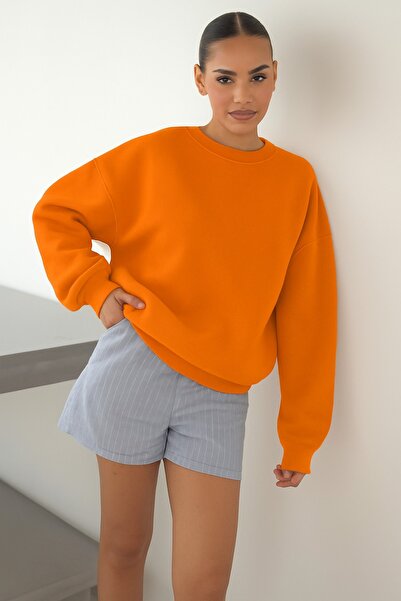 BENROMA سترة رياضية بلون واحد للجنسين مصنوعة من القطن الممشط بثلاث خيوط