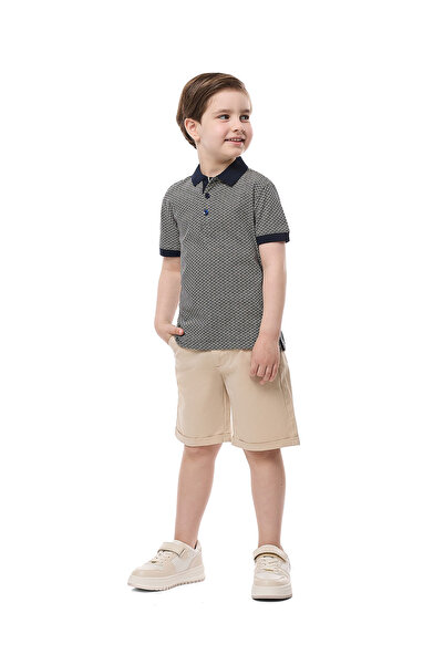 R&B Patterned Polo T-Shirt and Shorts Set