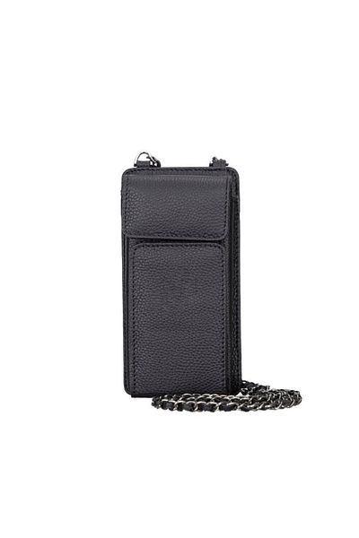 BloominBag Bloomcross Obsidian Black Genuine Leather Wallet & Phone Bag