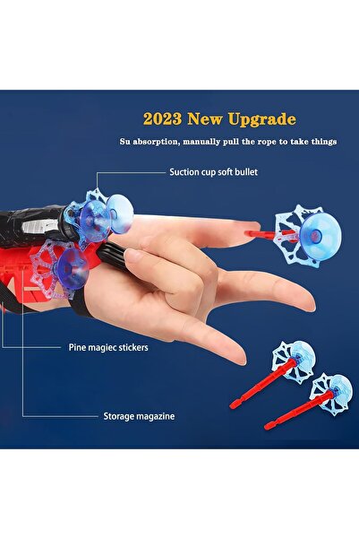 Generic 2PC Launcher Gloves for Spiderman, Hero Web Shooter Set for Kids