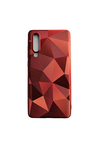 OEM Husă compatibilă cu Huawei P30, cu textură 3D cu diamant, roșie