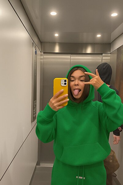 DM DOLCE MORE سترة رياضية بلون واحد للجنسين مصنوعة من القطن الممشط بثلاث خيوط