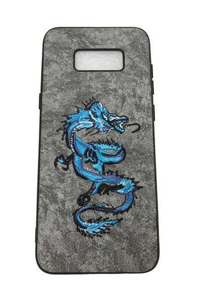 OEM Husă compatibilă cu Samsung Galaxy S8 Plus, Dragon brodat pe imitație de ...