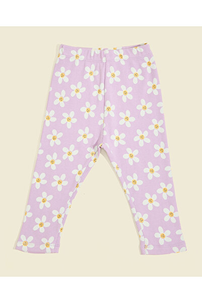R&B Floral Printed Leggings with Elastic Waist