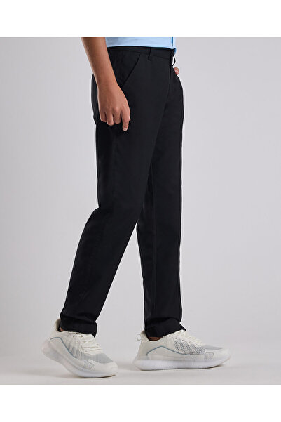 R&B Solid Pants with Button Closure
