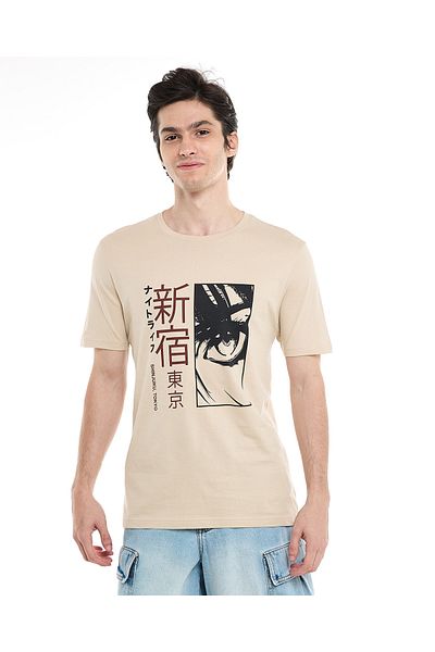 R&B Printed T-Shirt with Crew Neck and Short Sleeves