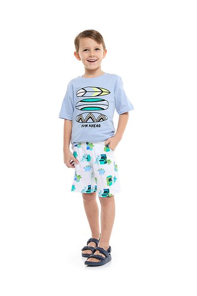 R&B printed Shorts with Drawstring Waist