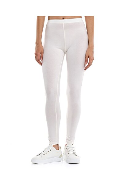 R&B Solid Leggings with Elastic Waist