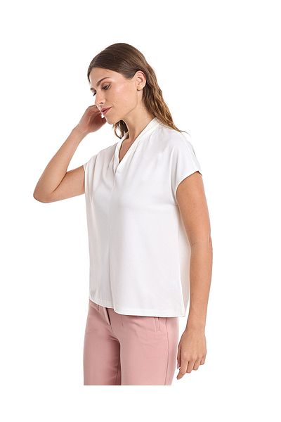 R&B Solid Top with V-Neck and Short Sleeves