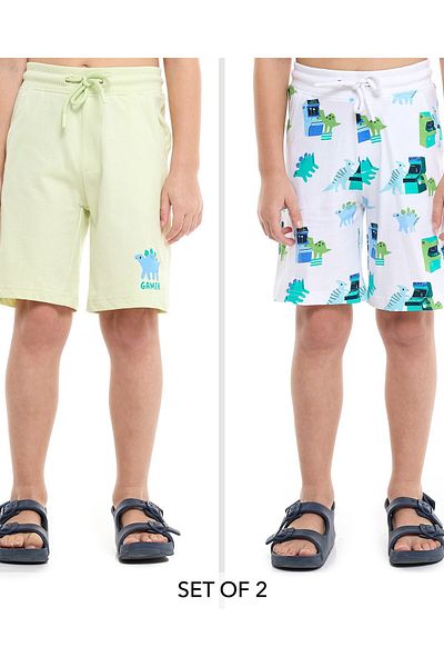 R&B printed Shorts with Drawstring Waist