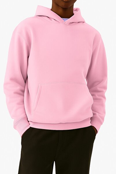 E-ROMA سترة رياضية بلون واحد مصنوعة من القطن الممشط بثلاث خيوط للجنسين