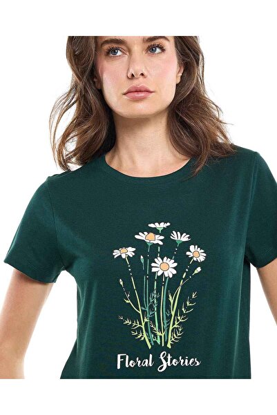 R&B Printed T-Shirt with Crew Neck and Short Sleeves