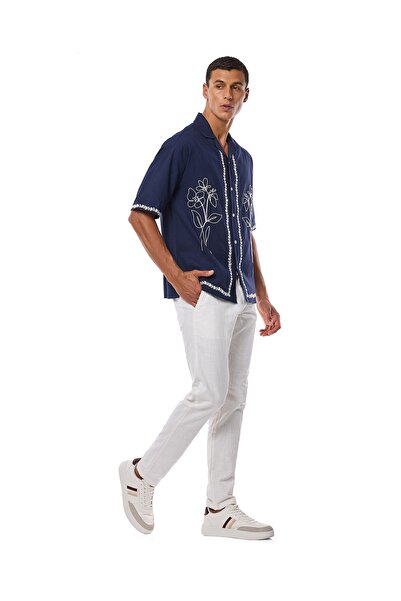 R&B Solid Slim Fit Pants with Drawstring Closure