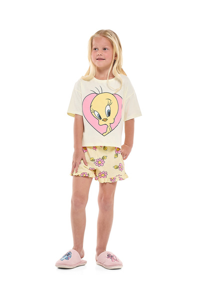 R&B طقم بيجامة قصيرة مطبوعة بتويتي