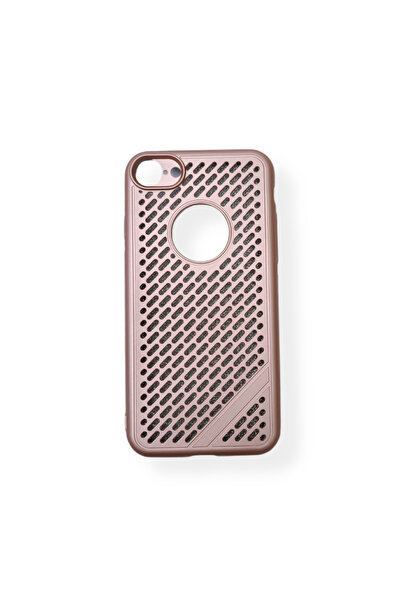 OEM Carcasă compatibilă cu iPhone 7, silicon roz cu găuri, cu folie argintie ...