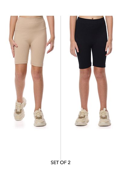 R&B Ribbed Biker Shorts