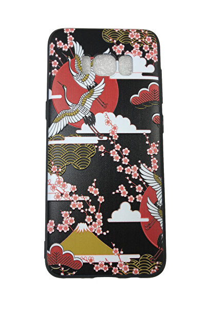 OEM Carcasă compatibilă cu Samsung Galaxy S8, Cocoș japonez, relief 3D, Negru