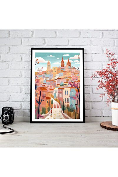 woodsia Tablou cu poster din lemn MDF cu aspect de cadru dintr-o bucată CYMD ...