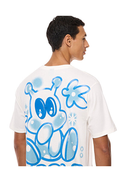 R&B Printed T-Shirt with Crew Neck and Short Sleeves