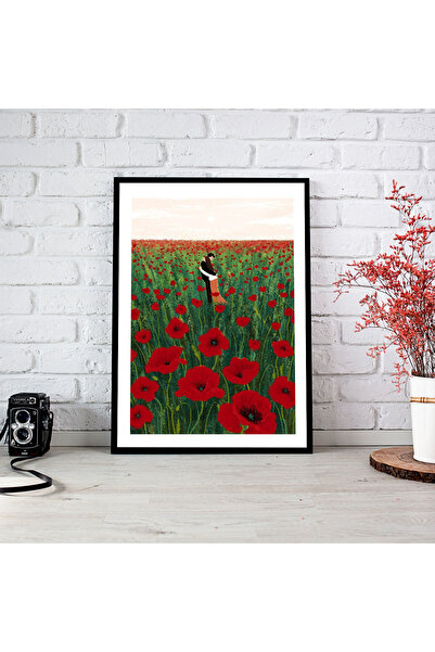 woodsia Tablou cu poster din lemn MDF cu aspect de cadru dintr-o bucată LVMD ...