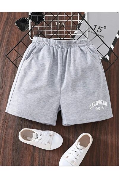 NoVibe شورت الأطفال الصيفي المطبوع من فترة التسعينيات من Kids Calirnia - شورت...