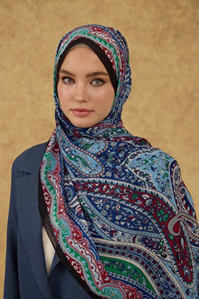 İpekhan Soft Shawl Black Blue 3053-16
