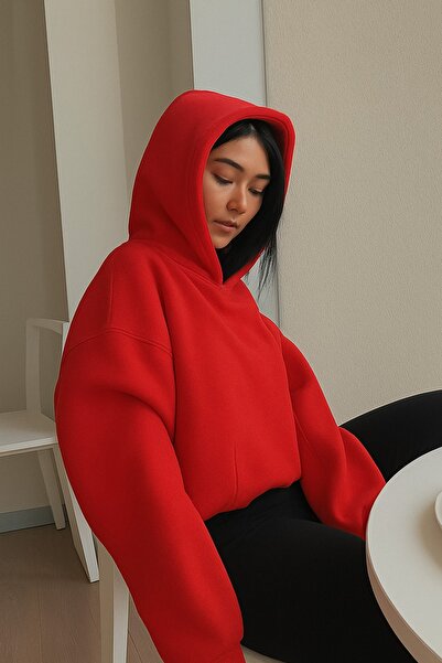 DM DOLCE MORE سترة رياضية بلون واحد للجنسين مصنوعة من القطن الممشط بثلاث خيوط