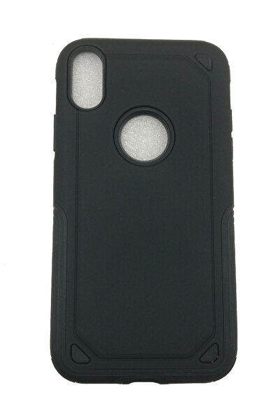 OEM Husă de protecție compatibilă cu iPhone XR, silicon cu policarbonat, neag...