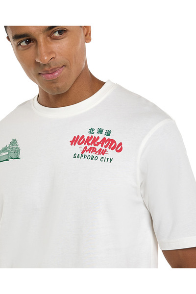 R&B Typography Print T-Shirt with Crew Neck and Short Sleeves