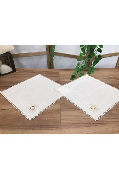 OYA home Dantelli Kare Örtü Set -2 parça