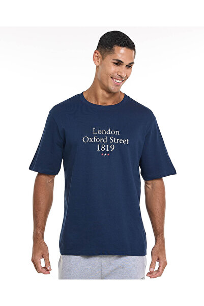 R&B تي شيرت مطبوع برقبة دائرية وأكمام قصيرة