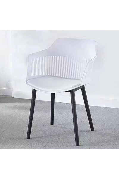 MAPLE HOME DECORATION Plastic Dining Chairs for Home and Patio Polypropylene Frame (White)
