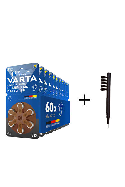 Varta 312 Numara İşitme Cihaz Pili ve Temizleme Fırçası