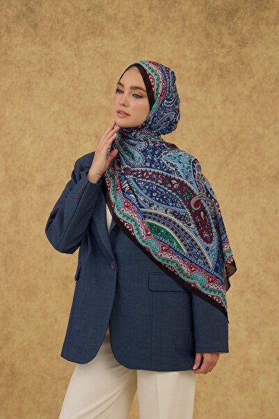 İpekhan Soft Shawl Black Blue 3053-16