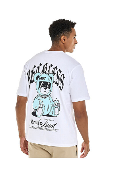 R&B Printed T-Shirt with Crew Neck and Short Sleeves