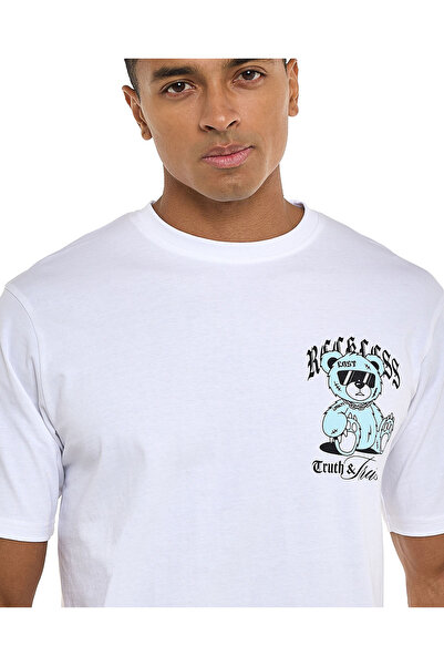 R&B Printed T-Shirt with Crew Neck and Short Sleeves