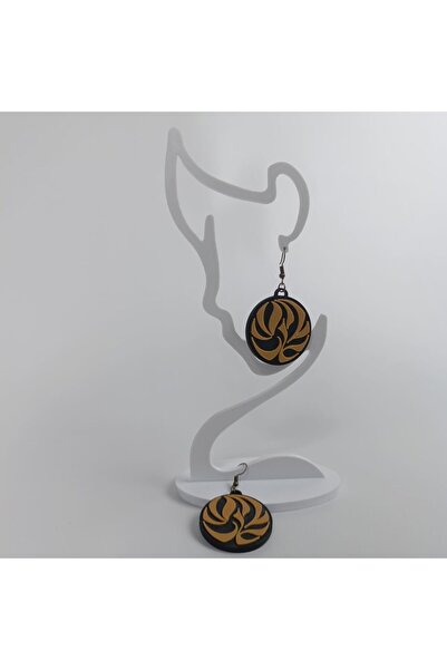 TERARYUM SEPETİM 3D Design Circle Double Color Earrings