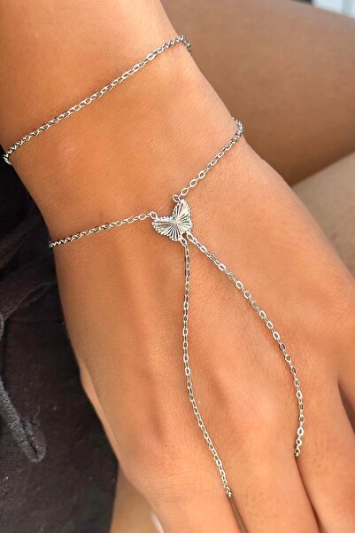 TAKIŞTIR Silver Color Butterfly Figured Shahmeran