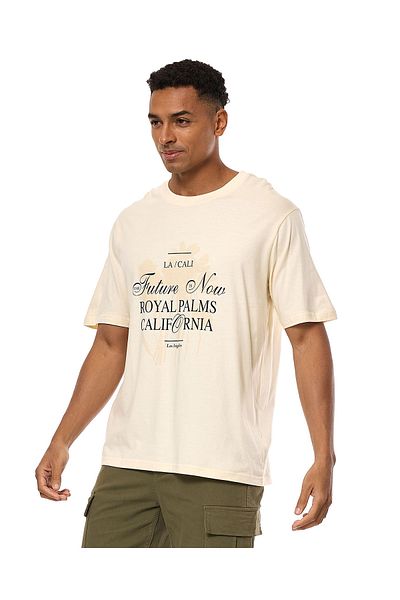 R&B Printed T-Shirt with Crew Neck and Short Sleeves