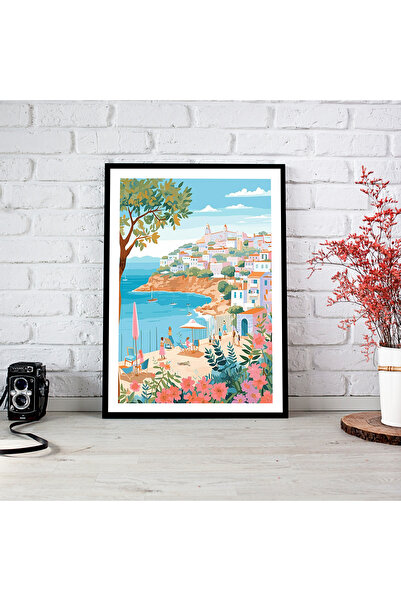 woodsia Tablou cu poster din lemn MDF cu aspect de cadru dintr-o bucată CYMD ...