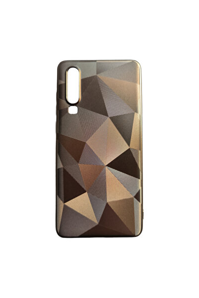 OEM Carcasă compatibilă cu Huawei P30, cu textură 3D cu diamant, aurie