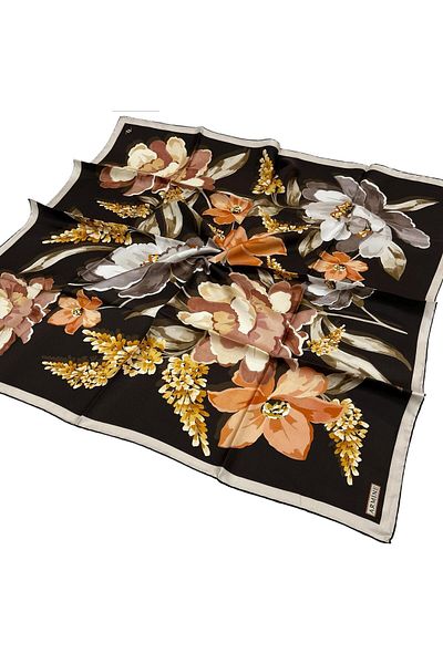 Armine Silk Scarf 2026 Winter - 9414-38 Bitter Coffee Twill