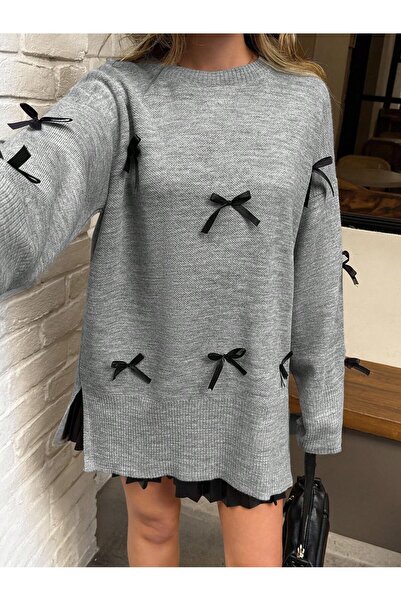 hidafashion Ribbon Detail Tunic Sweatshirt