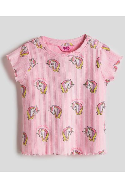 R&B Unicorn Print Clothing Set with Headband