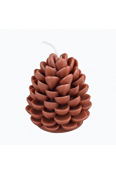 Flippy Lumânare parfumată de Crăciun, Flippy, Con de pin, Ceară de soia, Cadou de Crăciun, 7 x 6,5 x 6,5 cm, Maro