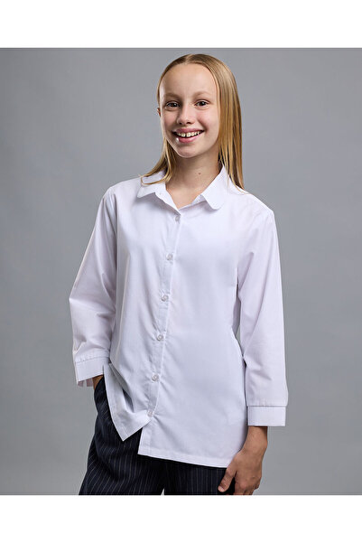 R&B Solid Shirt with Classic Collar and 3/4 Sleeves